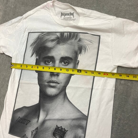 Justin Beiber Sorry T-Shirt Mens Small White Purpose Tour Tee Short Sleeve - Picture 4 of 6